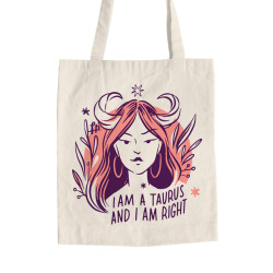 Γυναικεία Σκίτσα Ζώδια - Ταύρος (Τσάντα  Αγοράς)